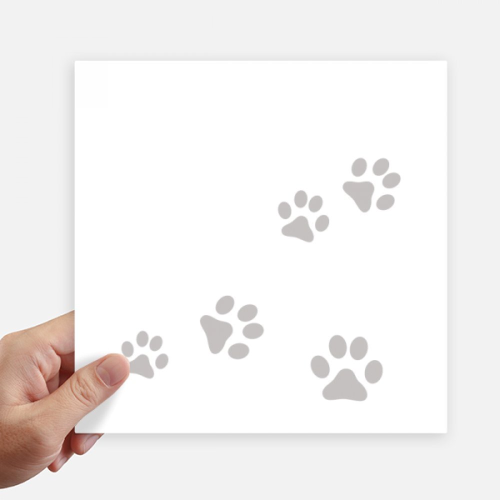 Autocollant carré patte de chat gris de 20 cm pour déco de valise, mur et PC