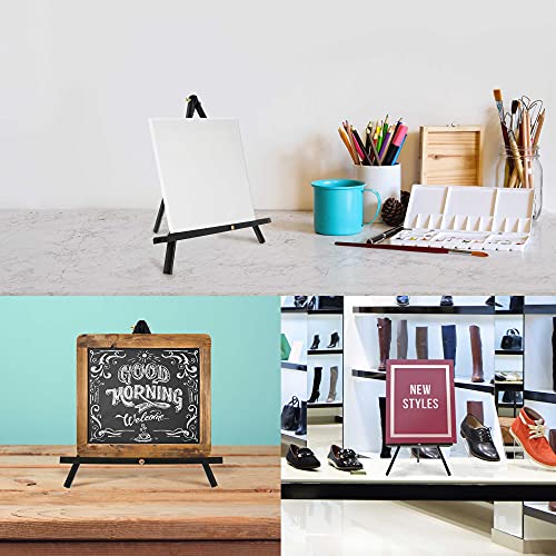 U.S. Art Supply 12" High Black Wood Display Stand A-Frame Artist Easel (Pack of 4) - Adjustable Wooden Tripod Tabletop Holder Stand for Canvas, Painting Party, Kids Crafts, Photos, Pictures, Signs - Thumbnail 5