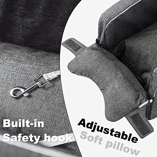 PETCUTE Siège D'auto Pour Chien,Siège Auto Chien de la Console,Lavable Siège Dauto De Sécurité De Voyage pour Animaux De Compagnie,Coton PP Super Doux,Siège D'appoint Pour Chien Pliable Pour Le Voyage - Image 8