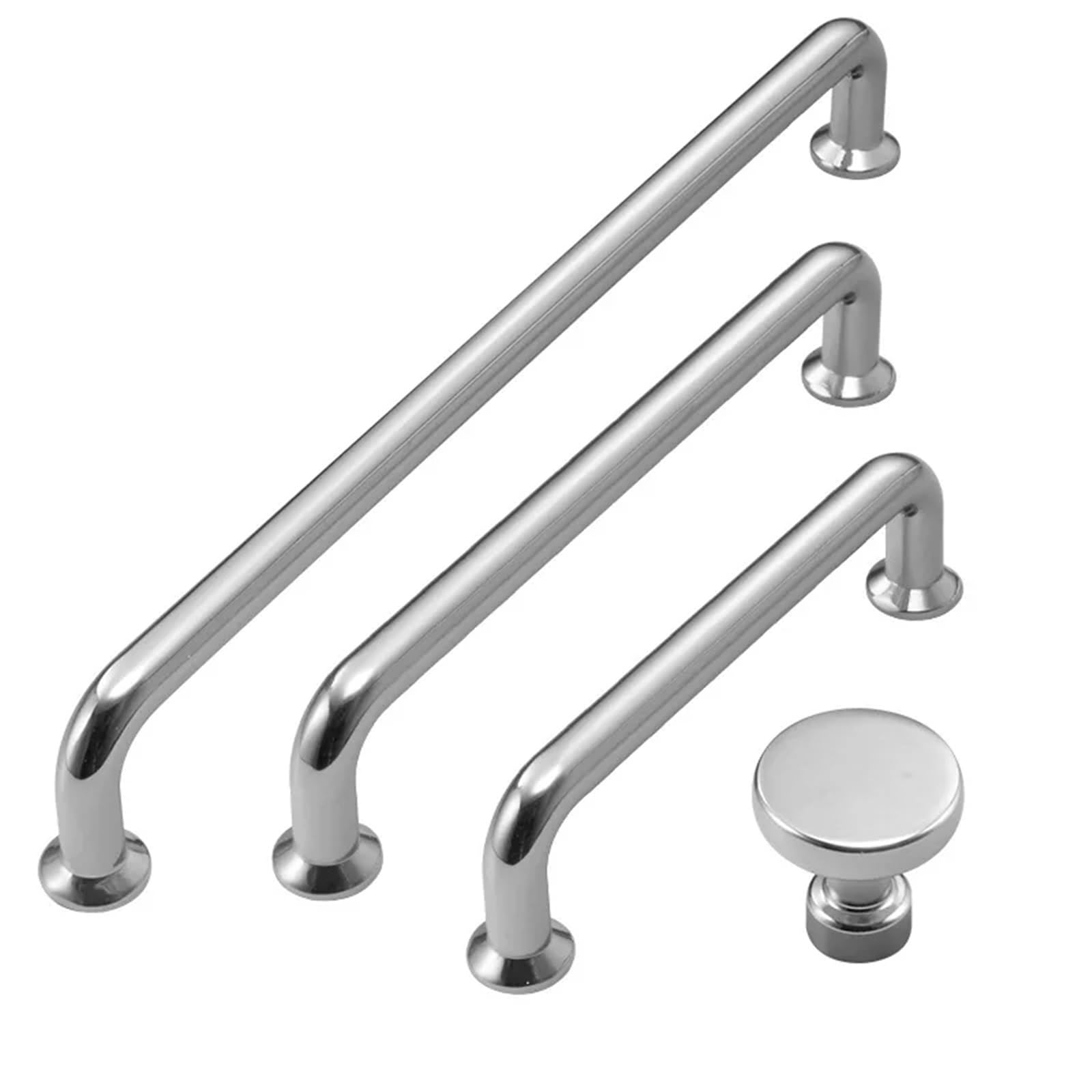 Kdhcvkz Bright Silver 96Mm 1Pcs Bright-Silver Wardrobe Handle – Modern Minimalist, Premium Furniture Hardware For Cabinets, Kitchen Doors, And Shoe Cupboards(Bright Silver 96Mm)