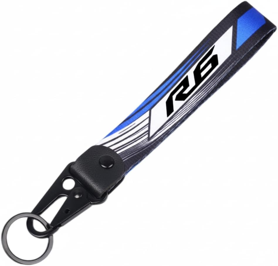 Motorcycle Front Brake Fluid Reservoir Cover Sock and Key Chain Set Compatible with Yamaha YZFR6 YZF R6 Accessories (Blue)
