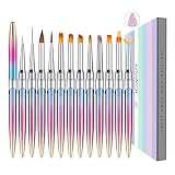 GSWOI 12 Pcs Nail Art Brushes Set, Nail Design Brushes For Nail Art，Nail Brushes For Acrylic Applic