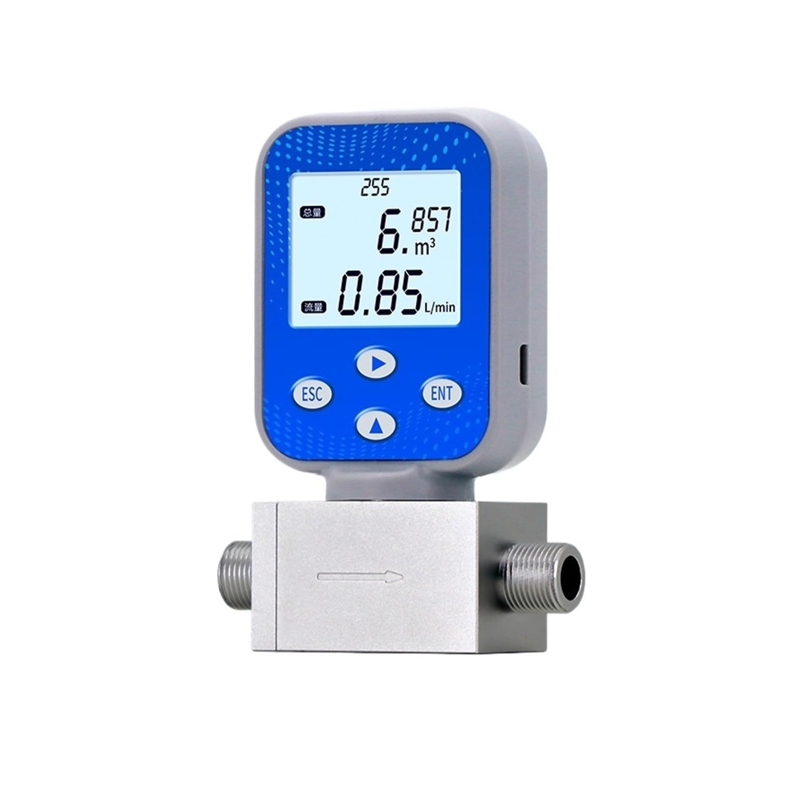 Dry Gas Measuring Flowmeter 2% Accuracy Fast Response 4-20mA Output Micro Thermal Gas Mass Flowmeter(DN20)