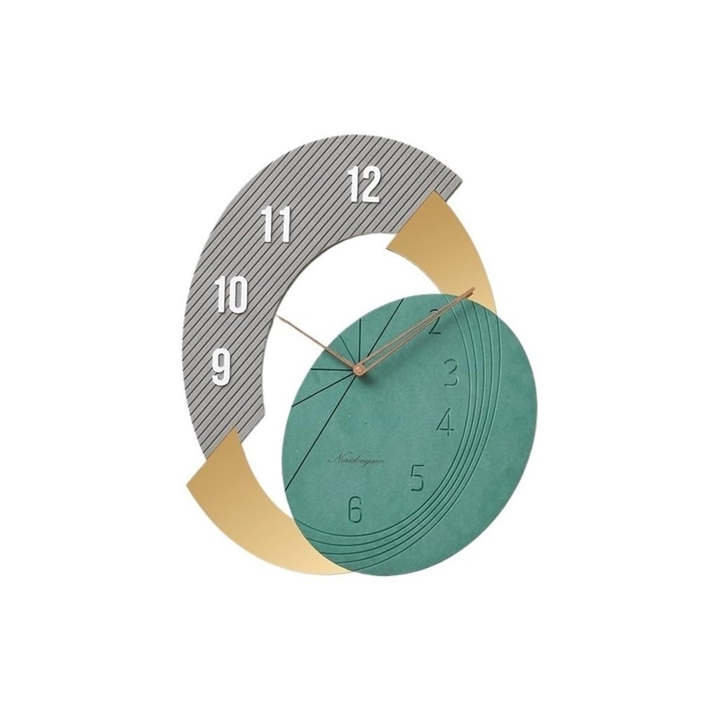 Horloge murale verte pour salon moderne et décoration créative de maison