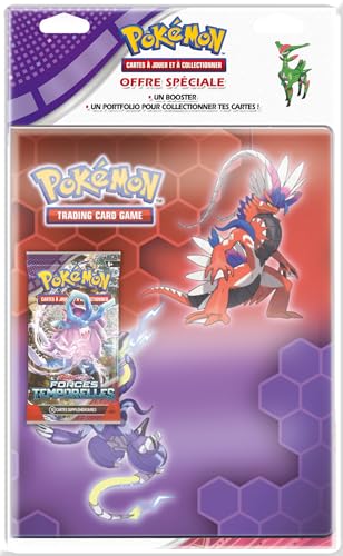 Pokémon - Ecarlate et Violet - Forces Temporelles (EV05) : Pack Portfolio + 1 Booster - Modèle aléatoire - Cartes à Collectionner - Accessoires pour Cartes à Collectionner - A Partir de 6 Ans