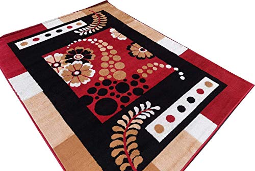 Image of Fine Wool Rectangular Carpet for Living Room, Bedroom and Hall (Color RED /RH Size 6 x 8 feet)
