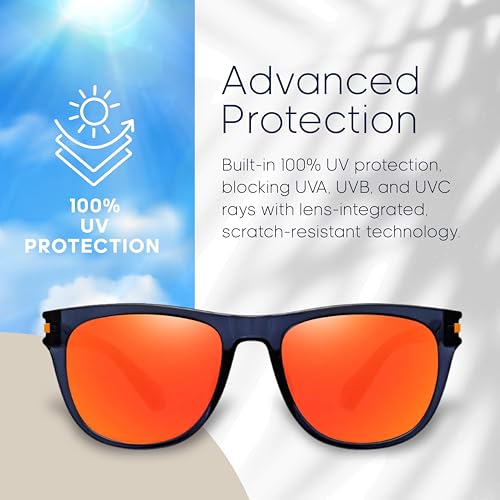 Amsterdam Square Sunglasses – Polarized Mirrored Lenses, Unisex Design for Men & Women, UV Protection3