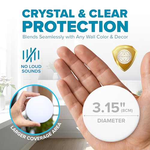 Image of STRONGEST HOME Door Stoppers (Large) 3.15 inch - Door Stop for Wall with Strong Back Adhesive - Quiet and Shock Absorbent Silicone Wall Protectors from Door Knobs - Protects Every Surface (White | 5 PCS)