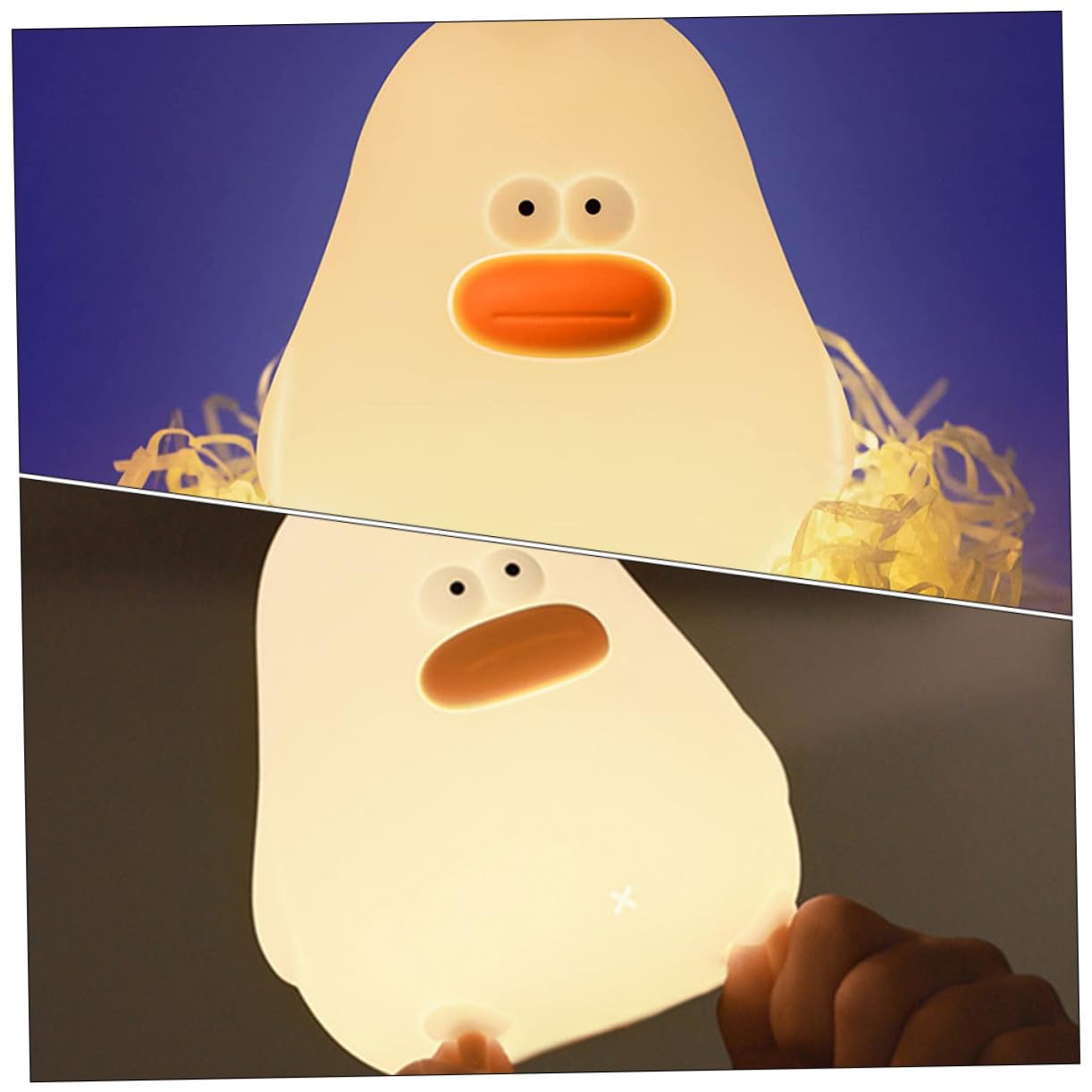 Lámpara de Silicona para Ñiño Luz Nocturna Cálida y USB Recargable Diseño Pollito Tamaño Pequeño Luz de Guardería para Dormitorio Infantil Adecuado para Bebés y Regulable