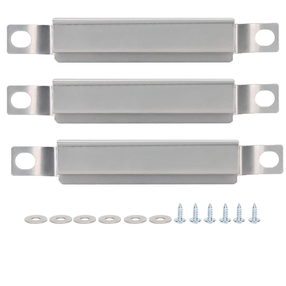 SEIWEI 3Pcs BBQ Crossover Tube, Stainless Steel Crossover Tubes Replacement Adjustable Crossover Tube with Screws for BBQ Parts
