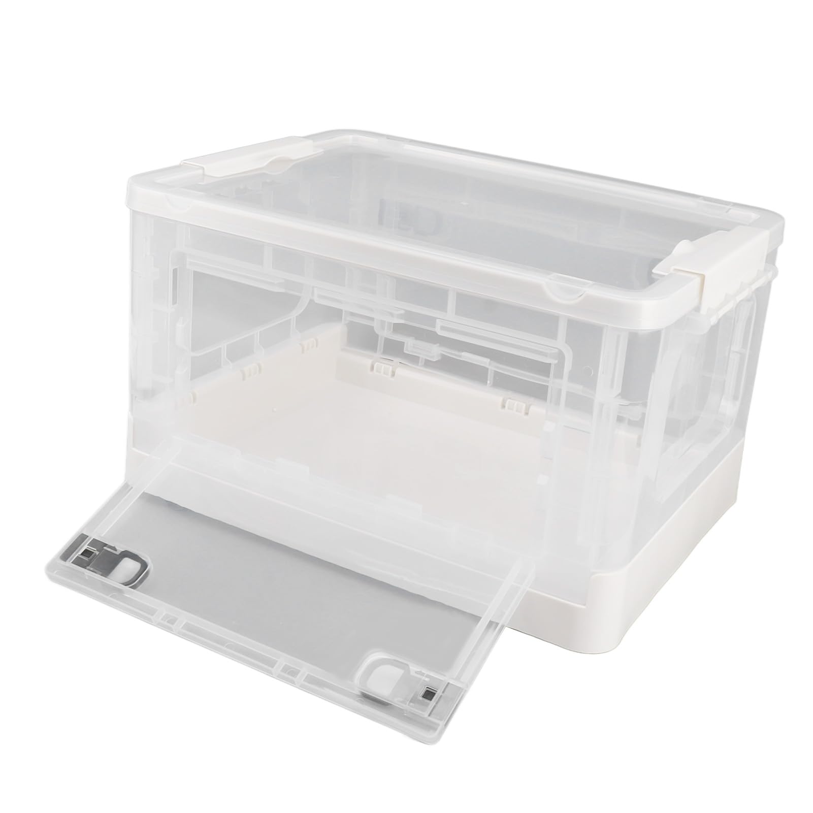 Caja de Almacenamiento Transparente con Ruedas, Contenedor (Medio)