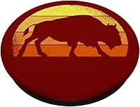 Vista 2 de Retro Buffalo Wild Animal I Sundown Bison PopSockets Adhesive PopGrip