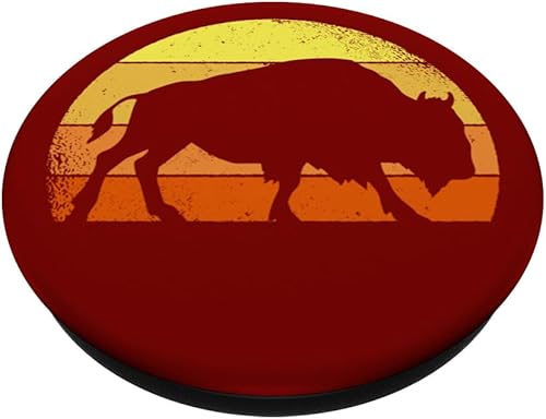 Miniatura 2 de Retro Buffalo Wild Animal I Sundown Bison PopSockets Swappable PopGrip
