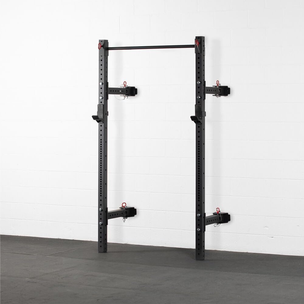 Titan Fitness X-3 Series 91in Wall Mounted Folding Power Rack, 21in Depth Space Savings Rack, Folds up to 8