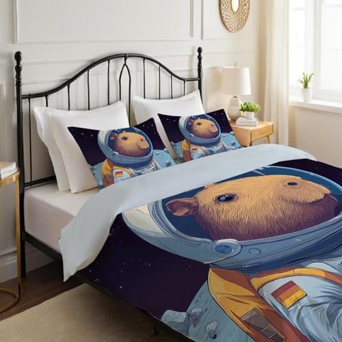 Housse de Couette 3D Combinaison Spatiale Animal d'Inde Parure Microfibre - 4