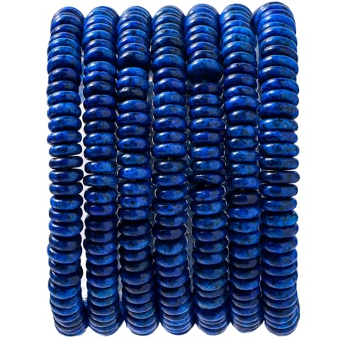 Nusgnirps SS24S001-QJ Natural Lapis Lazuli Disk Stone Spacer Beads 6X2Mm 38Cm/Str Flat Rondelle Loose Semi Gemstone Caps cover