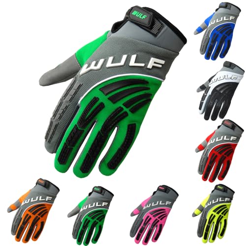 Wulfsport Shadow Adult Green S-8CM MX Motocross Gloves Dirty Bike Quad Motorcycle Motorbike Gloves