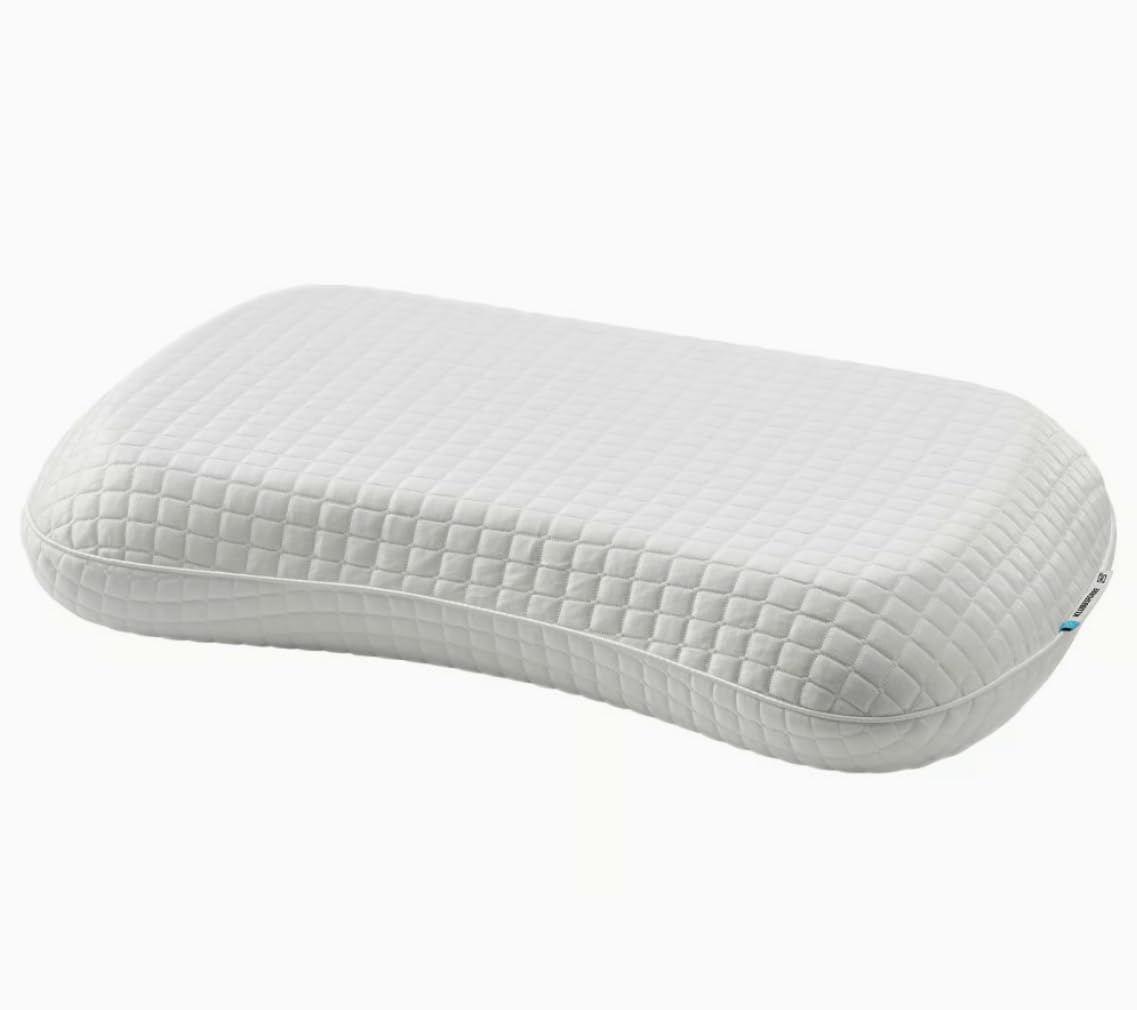 IKEA KLUBBSPORRE Memory-Schaum Ergonomisches Kissen für Seiten- und Rückenschläfer, 35x74 cm, mit Gelschaum-Schicht, Atmungsaktiver Bezug aus Polyester