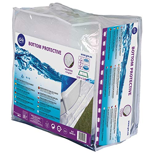 Gre Mprov1100 - Manta Protectora Para Piscina Elevada Ovalada De 1.000 X 550 Cm, Color Blanco