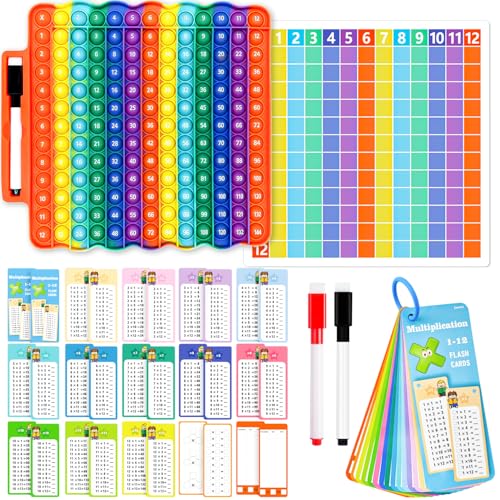 Image of Multiplication Flash Cards + Fingertip Bubbles Toy, Interesting Multiplication Math Combination, Math Games for Children Aged 3 +