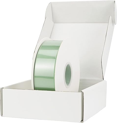 Miniatura 8 de HUIHUANG Cinta de satén de doble cara de 1-12 pulgadas, cinta de poliéster satinado verde salvia, 50 yardasrollo para envolver regalos, hacer lazos
