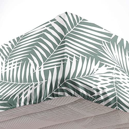 douceur d'intérieur, Botania Sage Fitted Sheet (140 x 190 cm) 100% Cotton - Image 3