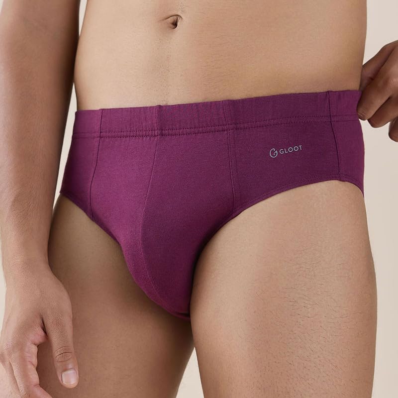 Image of GLOOT Men's Cotton Solid Briefs