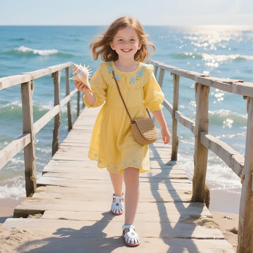 Kiderence Toddler Girls Sandals Little Girls Kids Summer Shoes Toddler Sandals3