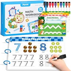 JoyCat Math Busy Book for Toddlers Reusable Preschool Workbook for Ages 3–8