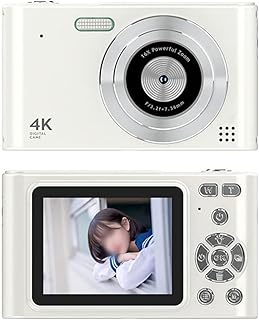 Cámara digital portátil de 48 MP con zoom de 16x para capturar momentos memorables (blanco)
