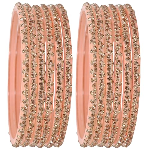 Stylish Bangles Set With Golden Stone Chudi Jewellery