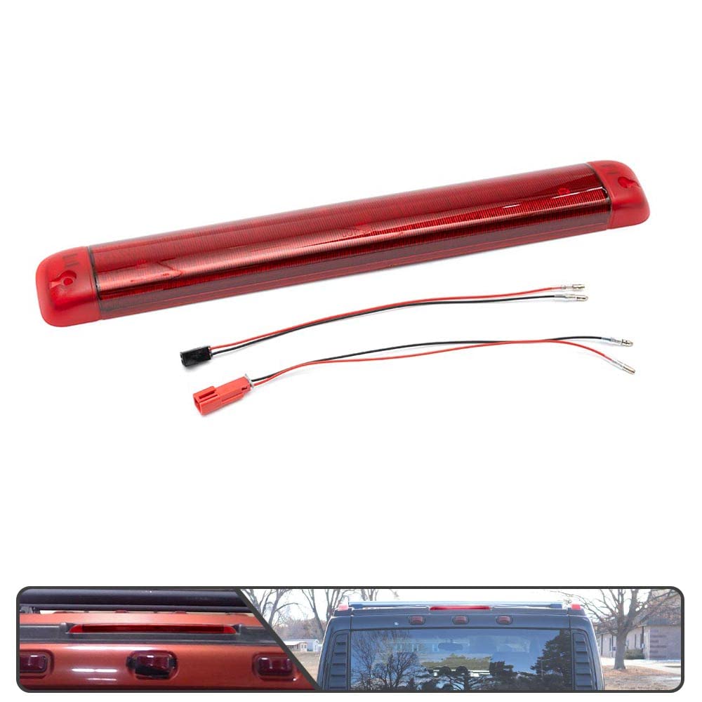 NJSBYL LED Third Brake Light For 2003-2009 Hummer H2 – Smoked Lens High Mount Stop Light, Red LEDs, Direct OEM Replacement