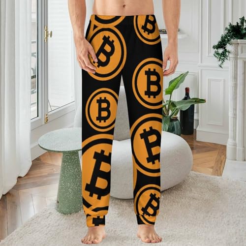Bitcoin Mens Sleep Pajamas Pants Cotton Pjs Elastic Waist Lounge Sleepwear Lightweight Joggers - Image 3