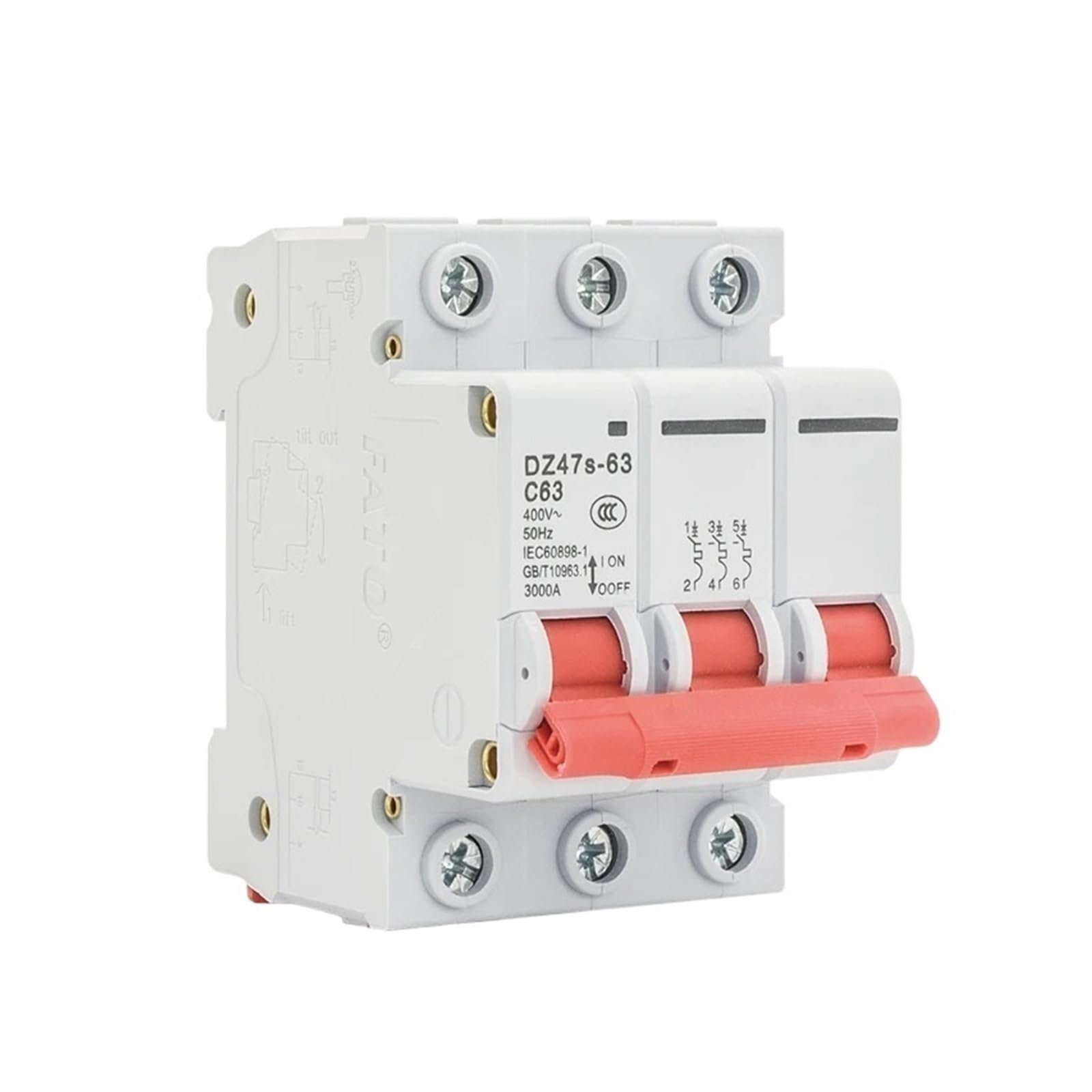 Mini disjoncteur AC 3P 16A avec capacité de rupture pour protection circuit