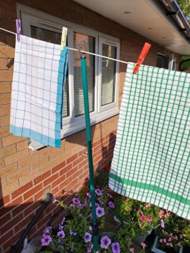 2pk of Prop HD Twist Lock Metal Galvanised Garden Washing Line Outdoor Extendable Pole Cloths prop Laundry Support Extending Telescopic strong Airer