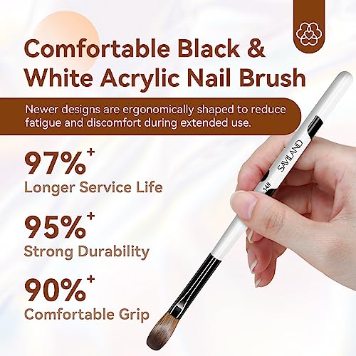 Saviland SA0399-CA 3Pcs Acrylic Nail Brush Set, Size 8/10/14 Kolinsky Acrylic Nail Brushes thumb #6