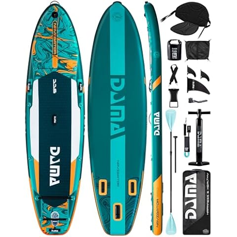 DAMA Inflatable SUP 11'6"*35", Standup Paddleboard Adjustable 4 Piece 2 in 1 SUP Paddle, Fishing Paddle Board SUP, Stand Up Paddle Board for Fishing, Extra Wide Inflatable Paddle Board Cover