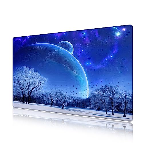 Tapis de souris gaming XXL bleu LL-COEUR tapis de table de bureau 800x500mm