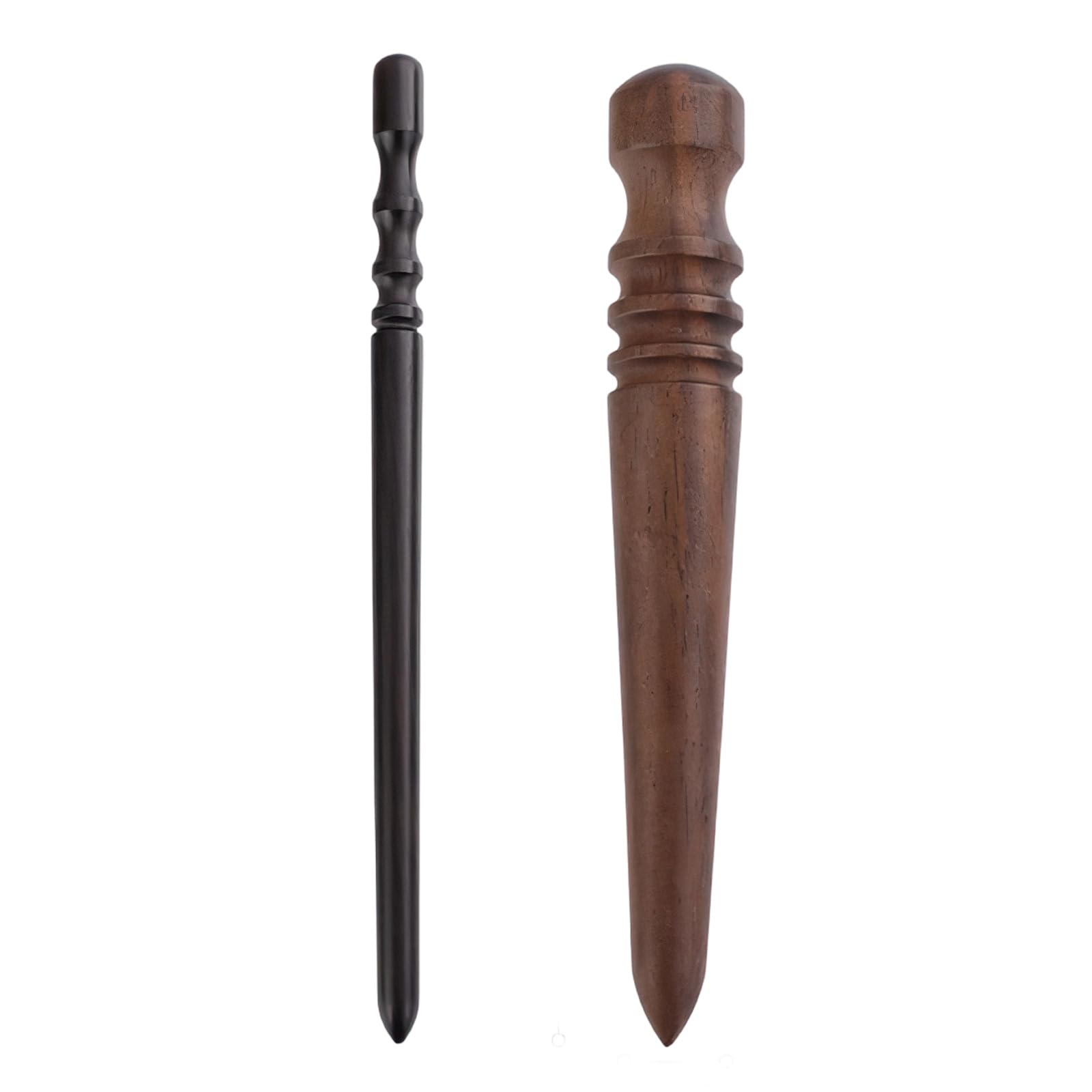 2 pcs Leather Edge Burnish Kit, Sandalwood Leather Edge Burnisher Set, Round Head and Tapered Stick Wooden Finishing Tools for Polishing Smoothing Grinding DIY Craft Belt Bag Making Projects