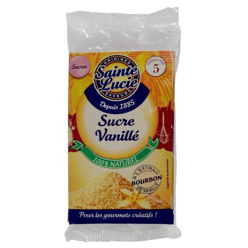 SUCRE VANILLE BOURBON LOT 5 SACHETS DE 7,5G, SAINTE LUCIE, LOT DE 5