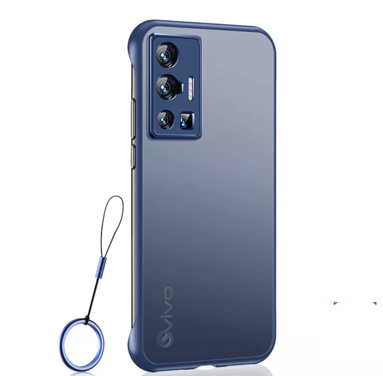 REALCASE Vivo X70 Pro Back Cover Case | Stylish Frameless Matte Skin | Soft TPU Shock Proof Bumper Back Cover for Vivo X70 Pro 5G (F-Blue)