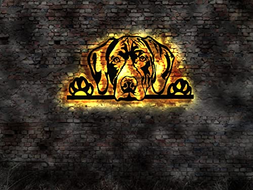 Tableau mural à LED en bois pour illuminer et décorer votre élevage de chien