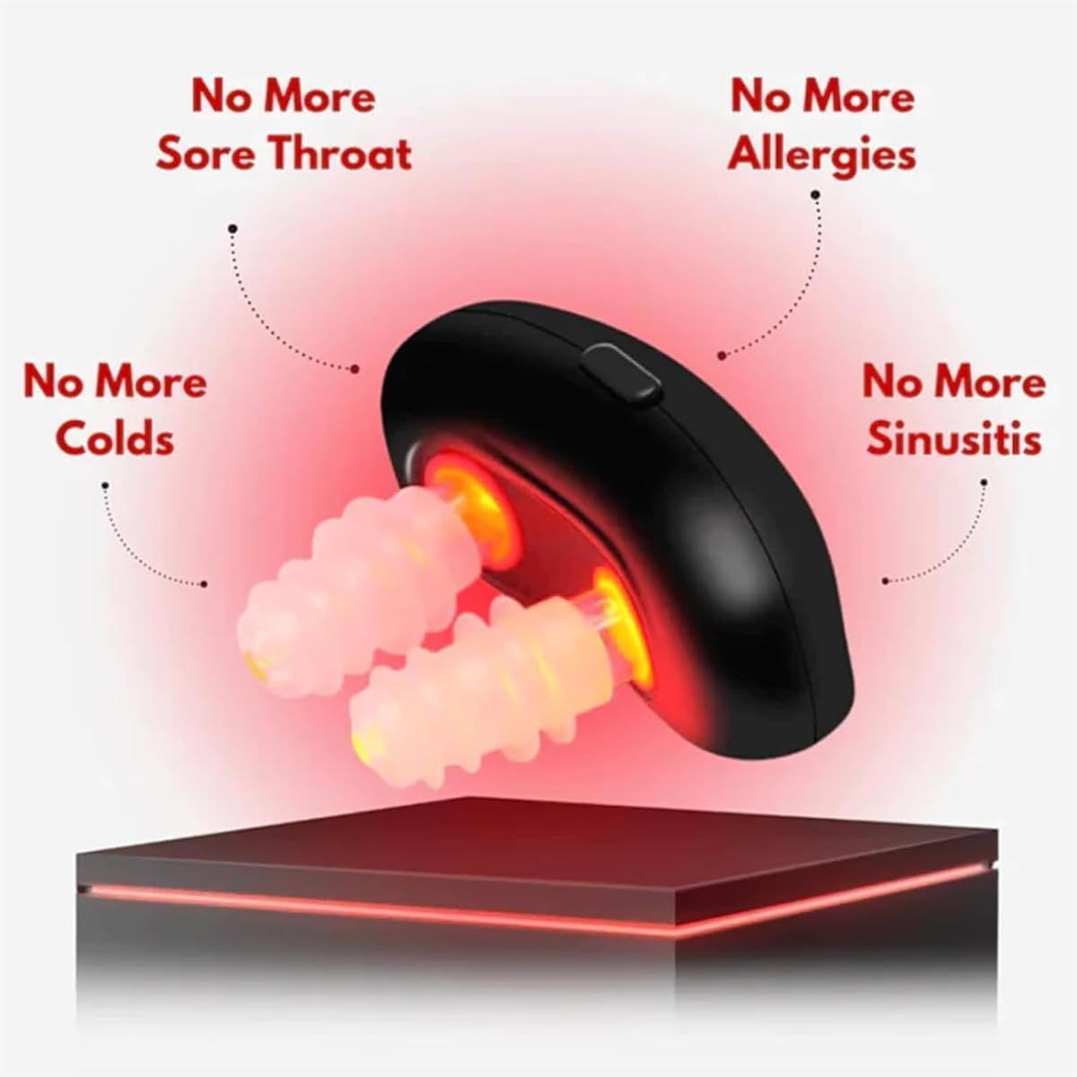 No More Colds Red Light Therapy for Nose, Respirelief Red Light Nasal Therapy Instrument, Red Light Therapy for Nose, No More Colds Red Light Nose (2 Pcs)