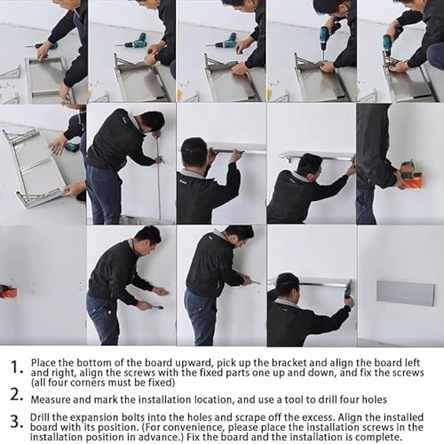 Table pliante murale en acier inoxydable au design épuré et durable - 6