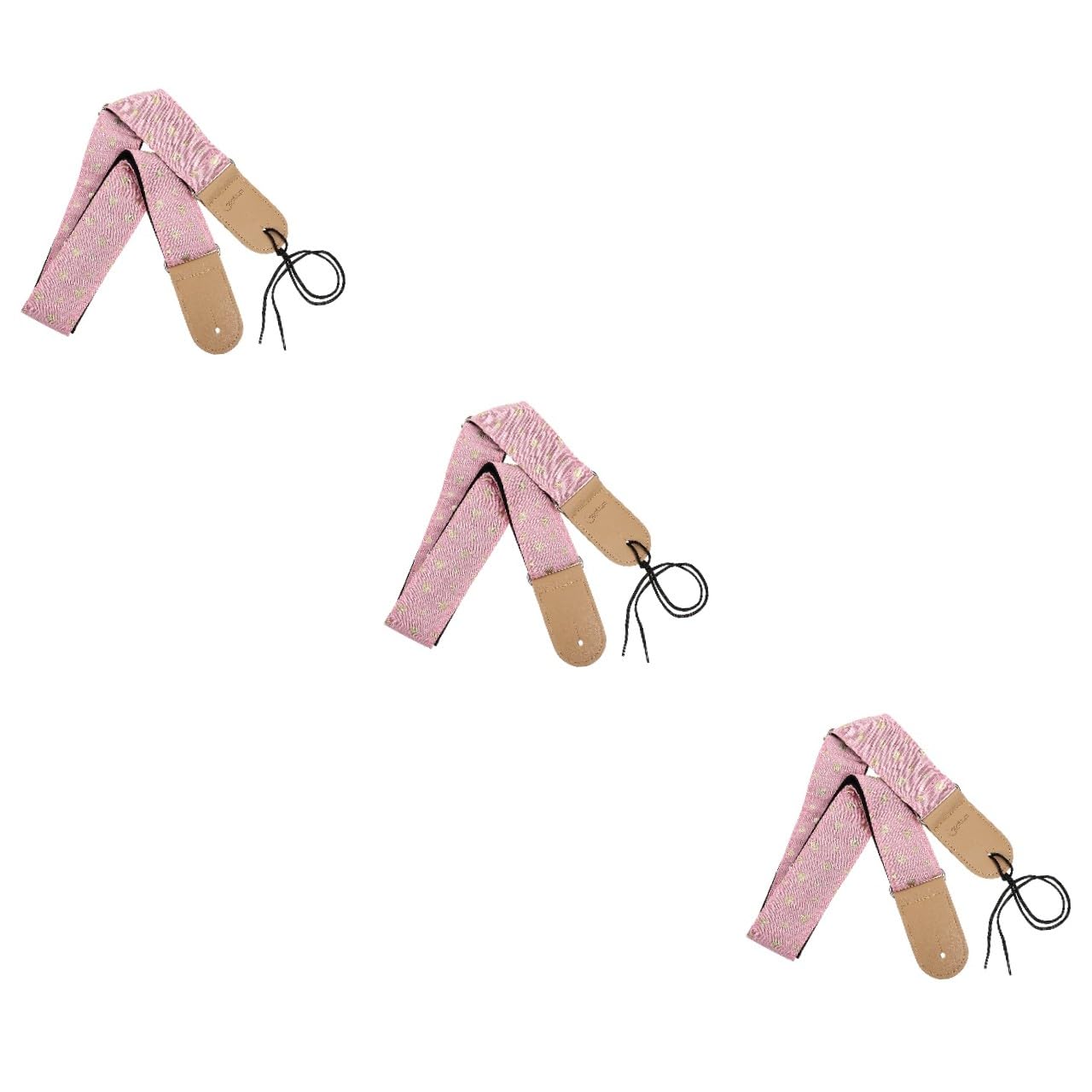 Toddmomy Correa De Guitarra Para El Hombro Moderna Y Práctica Para Guitarra Con Tejido Elegante Universal Con Doble Punta De Cuero Rosa