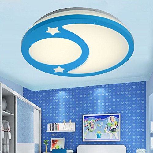 LED Księżyc-gwiazda-pokój dziecięcy lampa sufitowa kreatywna karykatura pokój dziecięcy sypialnia lampa sufitowa (niebieska)