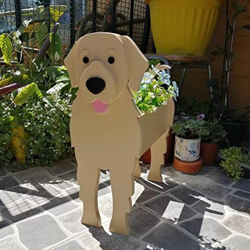 LIBOOI Dog Planter, Animal Flower Planter Pot for Outdoor Plants Golden Retriever Gifts Women Men Lovers - Image 2