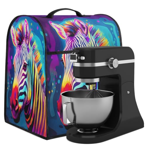 Coffee Maker Cover Colorful Zebra Animal Kitchen Appliance Covers Small Appliance Covers Blender Cover Juicer Cover Dust Covers for Kitchen Appliances with Top Handle and Pockets,Washable,C911