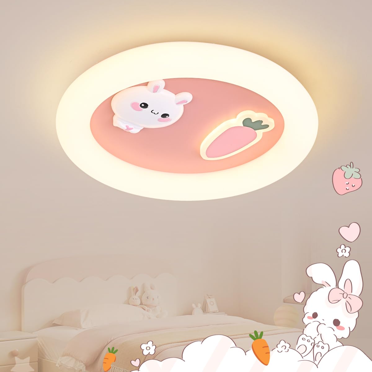 LED Kinder Deckenlampe Hase Wolke Kinderzimmer Lampe Decke,