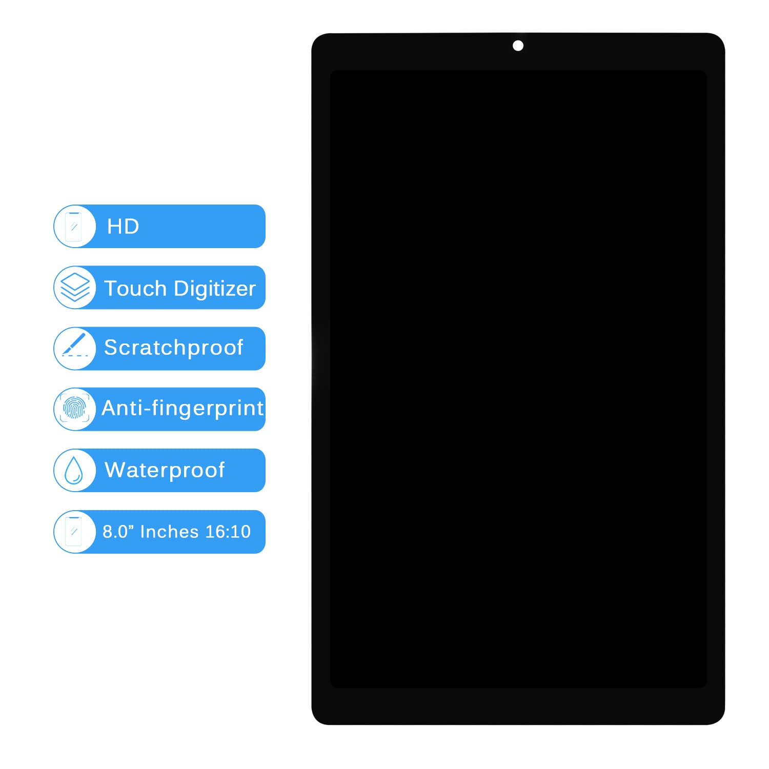 LCD Screen Replacement for Lenovo Tab M8 TB-8505F TB-8505X TB-8505 8 inch LCD Display Touch Panel Digitizer Matrix Full Glass Lens Assembly with Free Tools